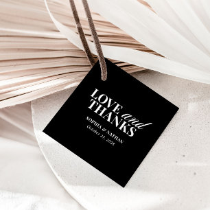 Classic Luxe Schwarz Hochzeits-Dankeschön Geschenkanhänger