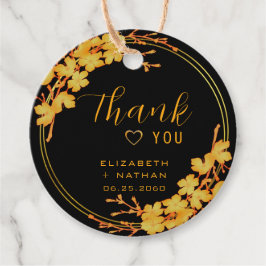 Classic Luxury Black & Gold Wedding Vielen Dank Geschenkanhänger