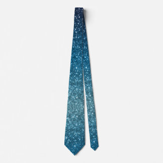 Classic Luxury Funkelnd Ocean Blue Ombre Glitzer Krawatte