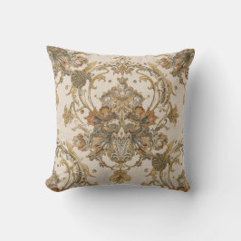 Classic, Luxury Ornament, Gold Beigi Grey Kissen