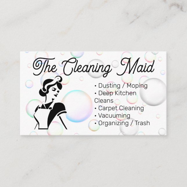 Classic Maid Style | Hausreiniger Visitenkarte (Vorderseite)