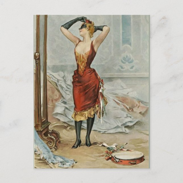 Classic Mardi Gras Woman Postkarte (Vorderseite)