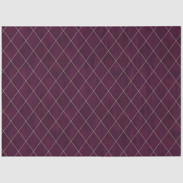 Classic Maroon Velvet Raute Pattern Luxus Seidenpapier (Vorderseite)