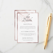 Classic Matt Rose Gold Blätter Hochzeitsdetails