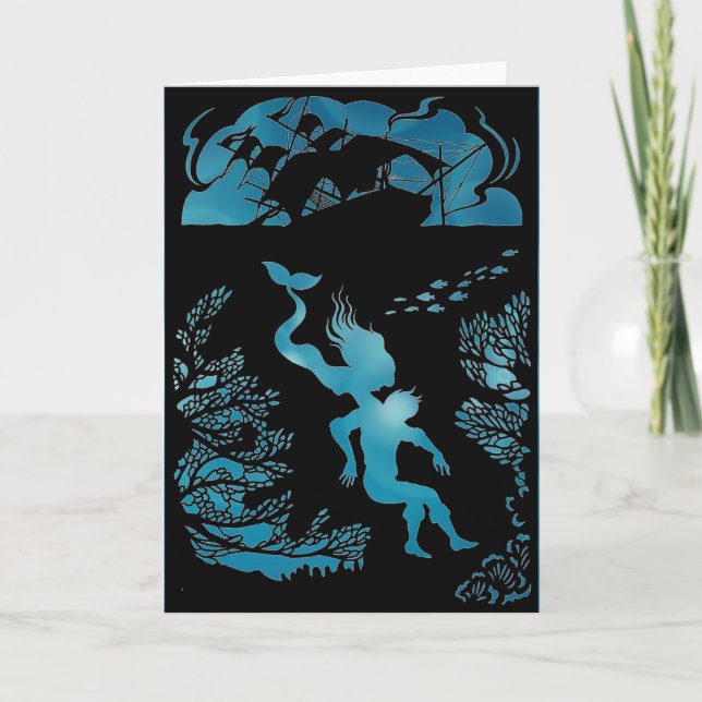 Classic Mermaid Mairy Tale. Blindkarte Karte (Vorderseite)