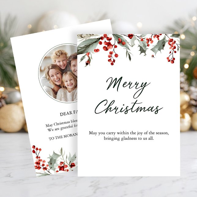 Classic Merry Christmas Card with Warm Winter Wish Einladung (Von Creator hochgeladen)