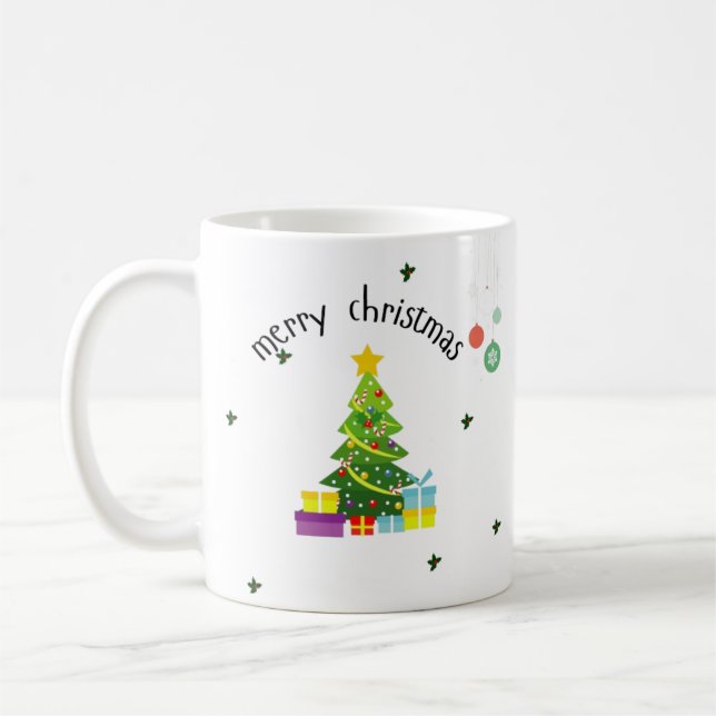 Classic Merry Christmas Holiday Mug (Gauche)