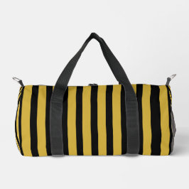 Classic Metallic Gold and Black Striped Duffle Bag