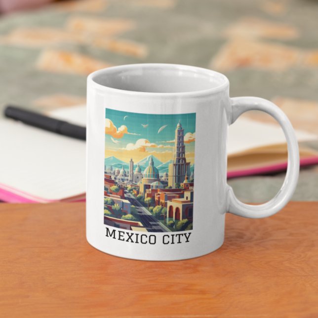 Classic Mexico City CDMX Retro Vintage Travel Kaffeetasse (Classic Mexico City CDMX Retro Vintage Travel Coffee Mug)