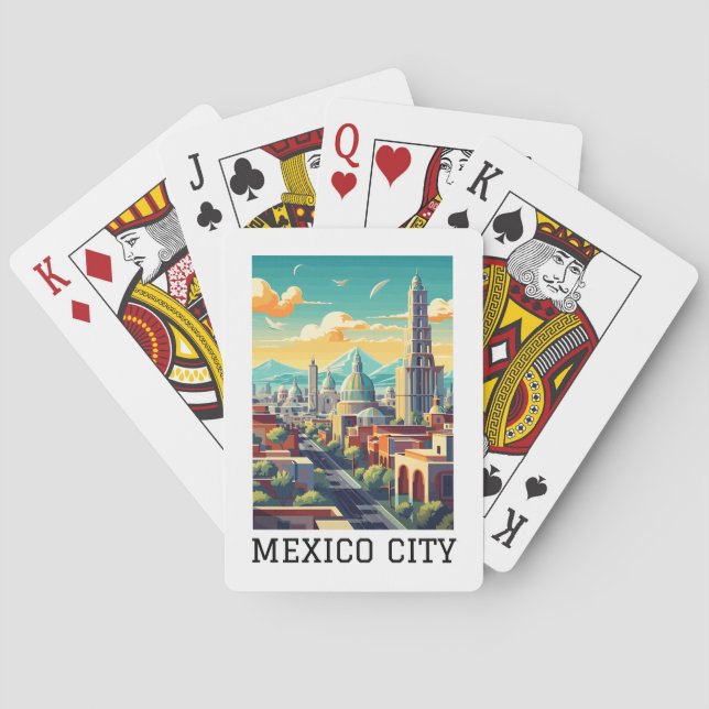 Classic Mexico City CDMX Retro Vintage Travel Spielkarten (Rückseite)