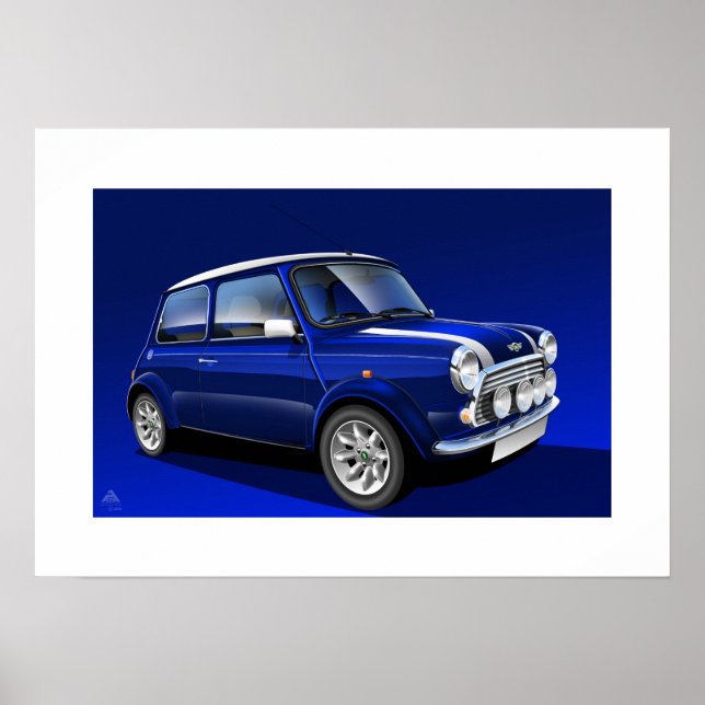 Classic Mini Cooper Poster Illustration (Vorne)