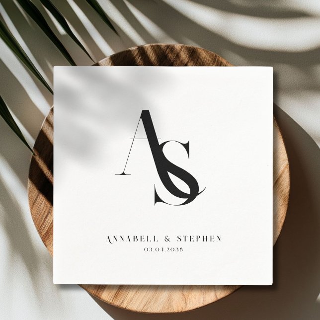 Classic, Minimal, Monogram, Wedding Napkins Serviette (Classic, Minimal, Monogram, Wedding Napkins)