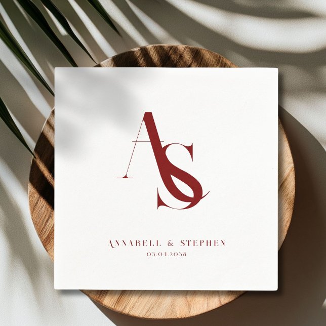 Classic, Minimal, Monogram, Wedding Napkins Serviette (Classic, Minimal, Monogram, Wedding Napkins)