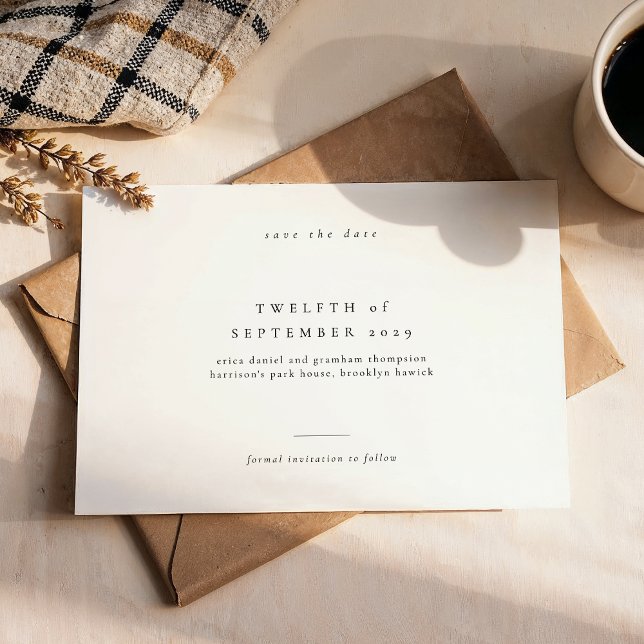 Classic Minimal Wedding Save the Date Invitation (Créateur téléchargé)