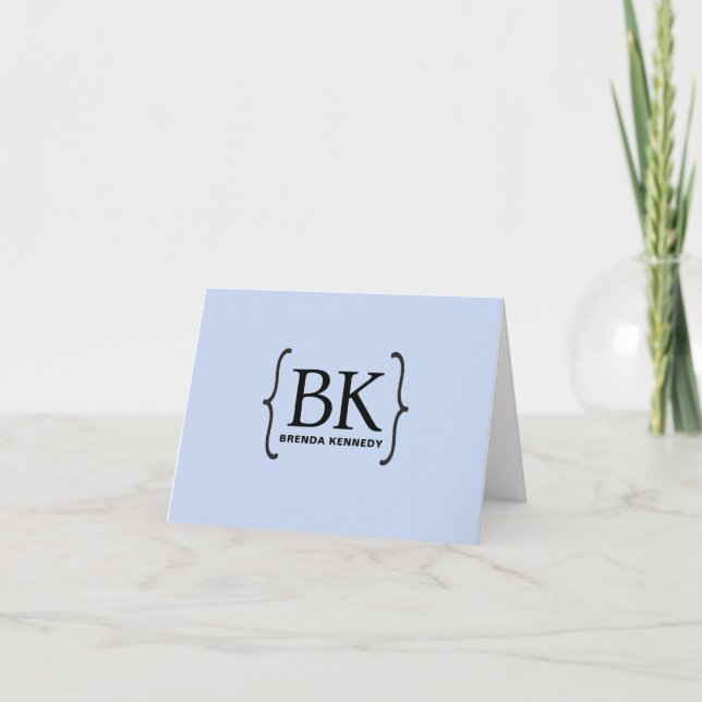 Classic Minimalist Custom Monogram  Thank You Card Dankeskarte (Vorderseite)
