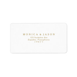 Classic Minimalist Gold Wedding SVP Address Adressaufkleber