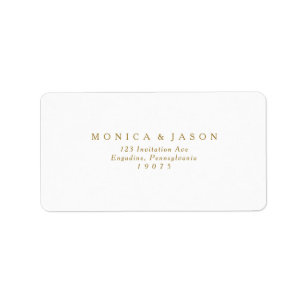 Classic Minimalist Gold Wedding SVP Address Adressaufkleber