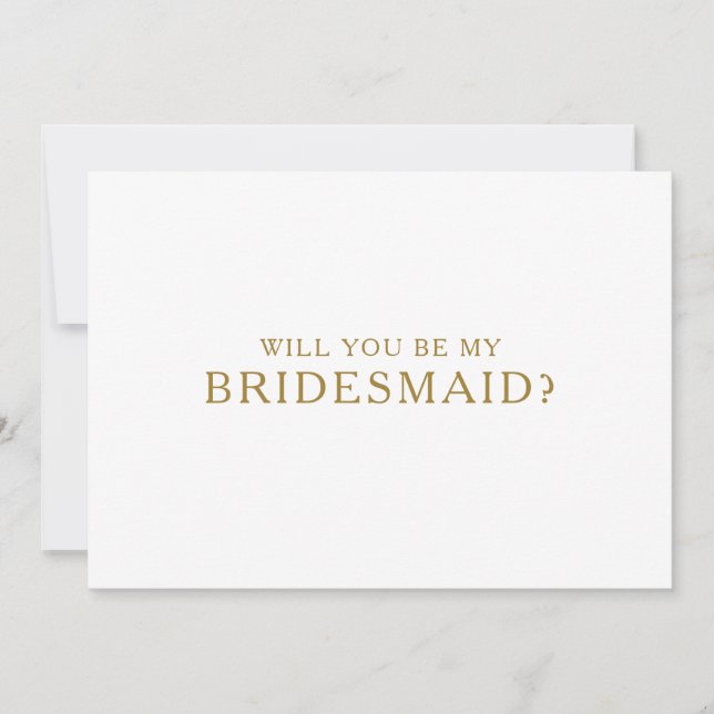Classic Minimalistisch Gold Bridesmaid Vorschlagsk Einladung (Vorderseite)