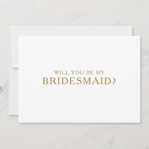 Classic Minimalistisch Gold Bridesmaid Vorschlagsk Einladung