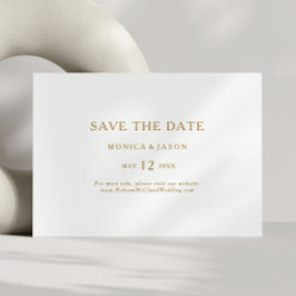 Classic Minimalistisch Gold Horizontal Save the Da Date