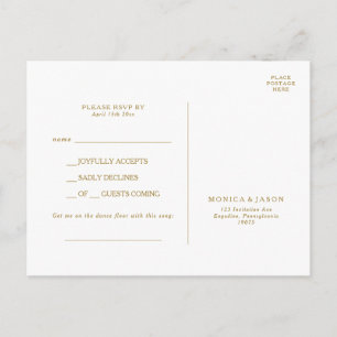 Classic Minimalistisch Gold Song Request UAWG Post Postkarte