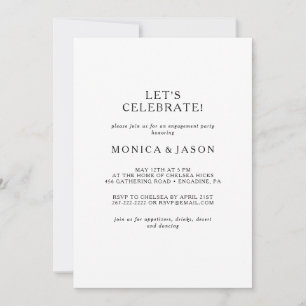 Classic Minimalistisch Let's Celebrate Invitation Einladung