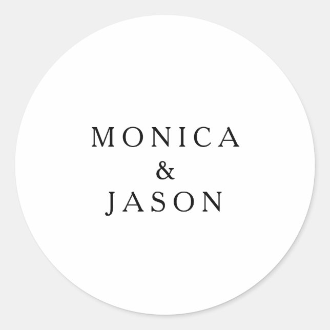 Classic Minimalistisch Wedding Umschlag Aufkleber (Vorderseite)