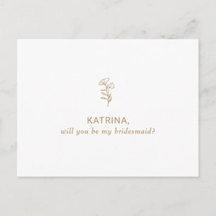 Classic Minimalistisch werden Sie meine Bridemaid Einladungspostkarte