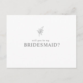 Classic Minimalistisch Werden Sie meine Bridesmaid Einladungspostkarte