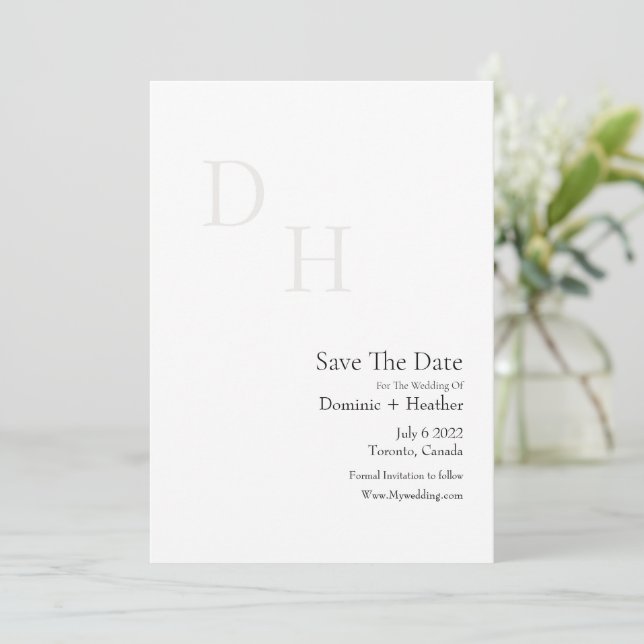 CLASSIC Minimalistische Eleganz mit Foto Save The Date (Stehend Vorderseite)