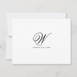 Classic Mit Monogramm formale Wohnung Dankeschön K Dankeskarte