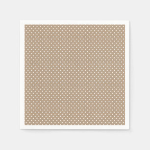 Classic Mocha Brown und White Polka Dot Napkins Serviette