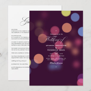 Classic Modern Bokeh Wedding Lights Einladung