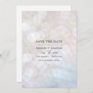 Classic Modern Bokeh Wedding Lights Save the Date
