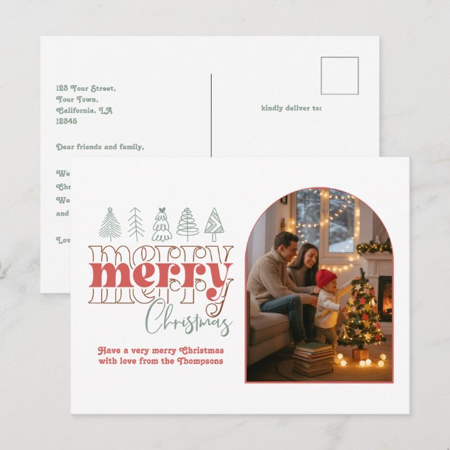 Classic Modern Cosy Arch Foto Frohe Weihnachten (Vorne/Hinten)