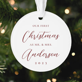 Classic Modern First Christmas als Mrs. Foto Ornament