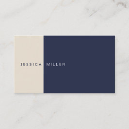 Classic Modern Midnight Blue & Beige Social Media Visitenkarte