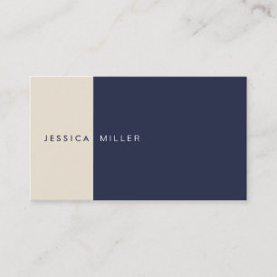 Classic Modern Midnight Blue & Beige Social Media Visitenkarte