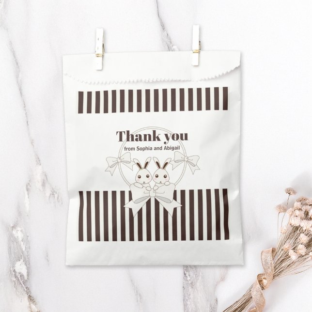 Classic Modern Niedlich Twin Bunny Girl Vielen Dan Geschenktütchen (Von Creator hochgeladen)