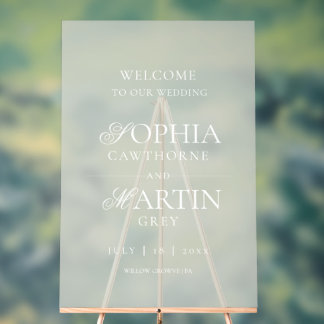 Classic Modern Sage Green Welcome to our Wedding 