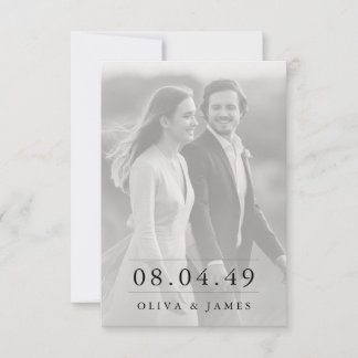 Classic Modern Script Photo Wedding Invitation Einladung