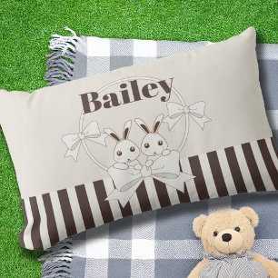 Classic Modern Stripe Niedlicher Cartoon Bunny Kissen Für Draußen