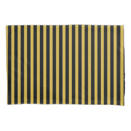 Classic Modern Striped Black and Metallic Gold Kissenbezug