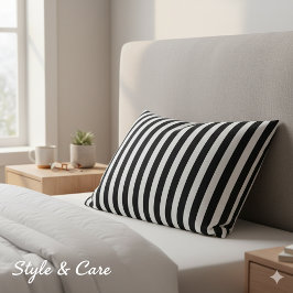 Classic Modern Striped Black and White Kissenbezug