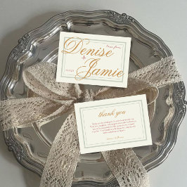 Classic Modern Vintage Wedding Guest Dankeskarte