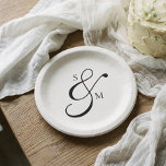 Classic Monogram Ampersand Wedding White Pappteller<br><div class="desc">Serve up style with every slice. These custom paper plates prove that convenience doesn't have to mean compromising on elegance. The design features your couple's monogram as a sophisticated centerpiece, pairing strong, timeless serif initials with a romantic, classic script ampersand. This beautiful typographical contrast adds a touch of polished refinement...</div>