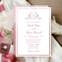 Classic Monogram Burgundy Watercolor Wedding