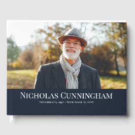 Classic Monogram Custom Foto Memorial Gästebuch