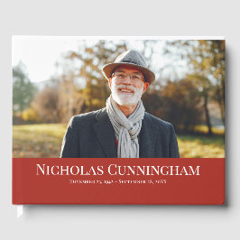 Classic Monogram Custom Foto Memorial Gästebuch