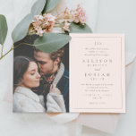 Classic Monogram Elegant Foto Wedding Einladung<br><div class="desc">Dieses klassische Monogram Elegant Foto Wedding Invitation verfügt über einen einfachen Rahmen,  anpassbaren Text und Portrait-Foto. Klicken Sie auf die Schaltfläche Bearbeiten,  um dieses Design anzupassen.</div>